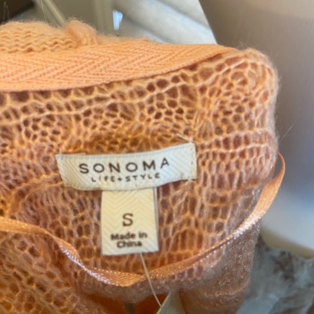 Sonoma NWT lightweight sweater nectar peach perfect for spring office - Picture 7 of 7
